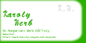 karoly werb business card